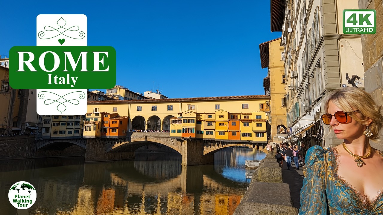 Florence City Walk | Cold Morning, Soft Sun | 4K