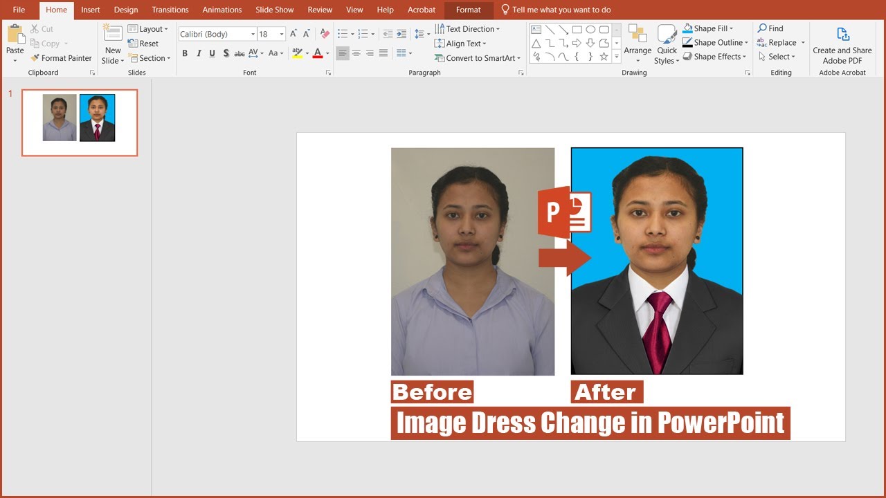 How To Change Image Dress in Microsoft PowerPoint Hindi Tutorial
