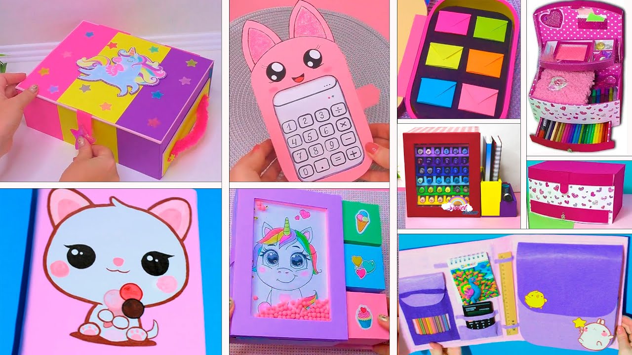 🌈Colored paper + cardboard // 6 easy craft ideas