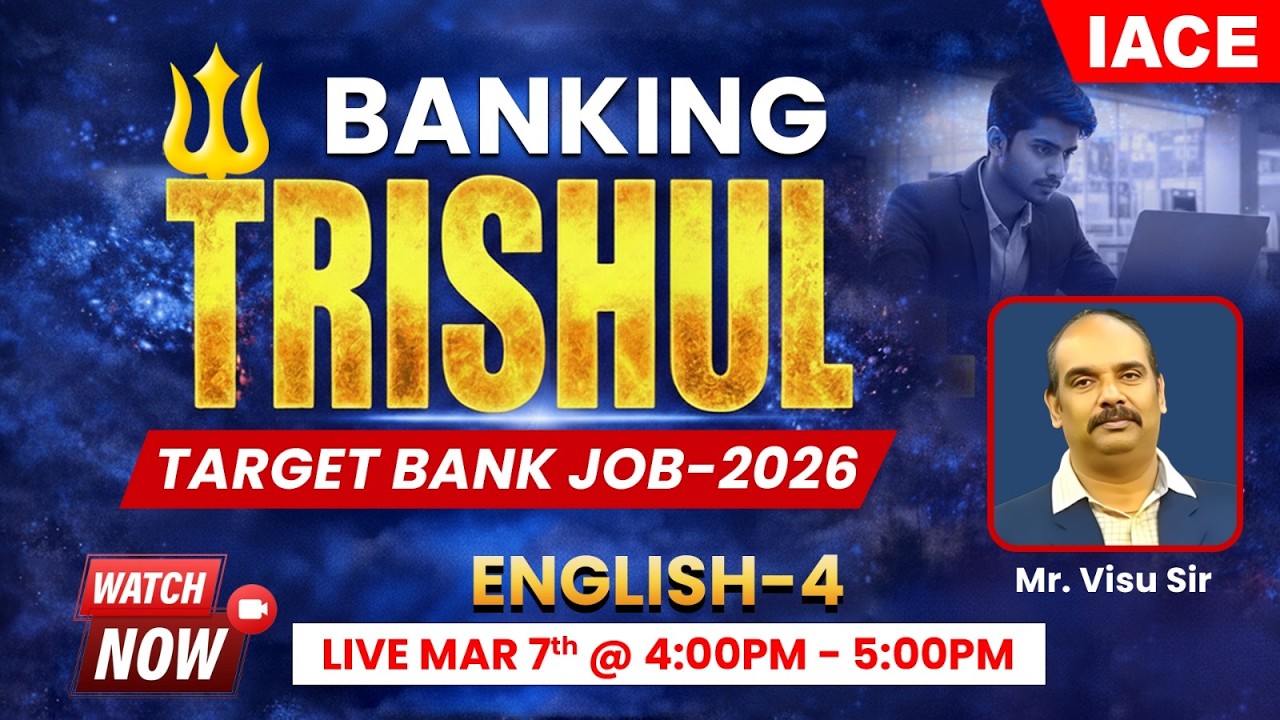 𝐁𝐀𝐍𝐊𝐈𝐍𝐆 🔱 𝐓𝐑𝐈𝐒𝐇𝐔𝐋 | 𝗧𝗔𝗥𝗚𝗘𝗧 𝗕𝗔𝗡𝗞 𝗝𝗢𝗕𝗦-𝟮𝟬𝟮𝟲 | 𝐒𝐄𝐒𝐒𝐈𝐎𝐍-𝟏𝟑 | 𝐄𝐍𝐆𝐋𝐈𝐒𝐇-𝟎𝟒 🔴 𝐋𝐈𝐕𝐄 | 𝐈𝐀𝐂𝐄