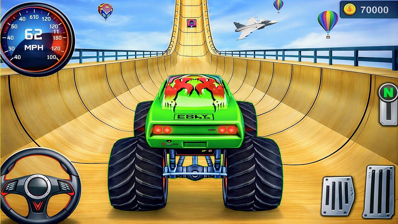 Monster Truck Mega Ramp Stunt 2026: Extreme Racing Challenge | Ultimate Car Stunts Simulator