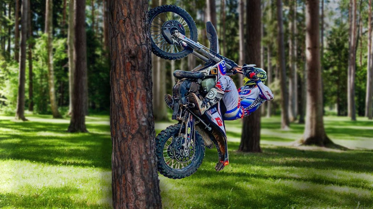 TRIAL CHAMPION ON ENDURO BIKE in SlowMotion