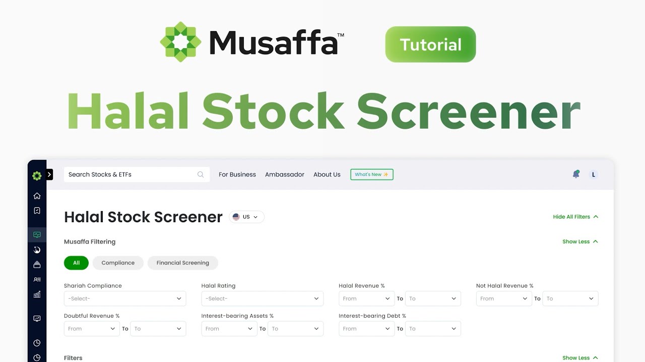 How to Use Musaffa’s Halal Stock Screener | Find Shariah-Compliant Stocks That Match Your Strategy