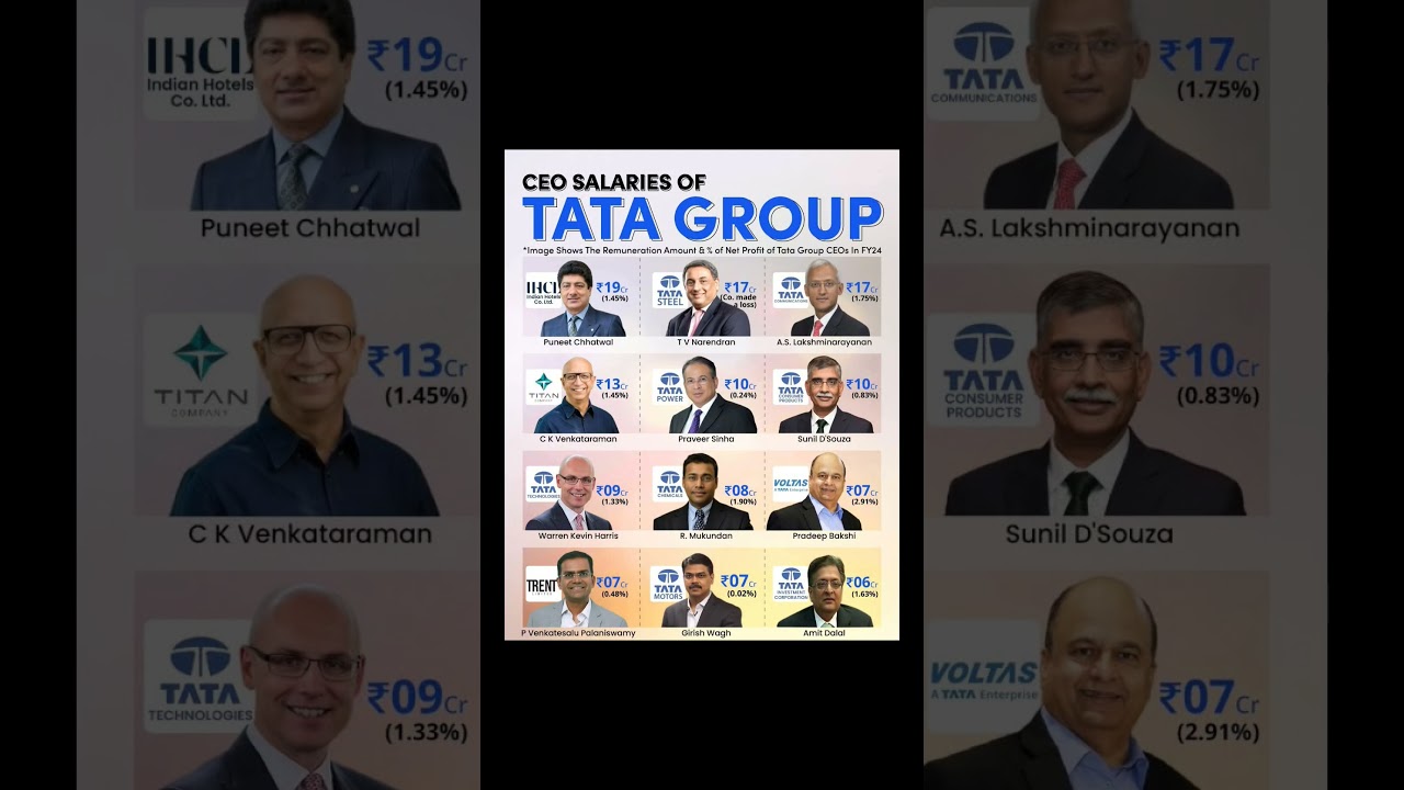 CEO Salaries of TATA Group #business #entrepreneur