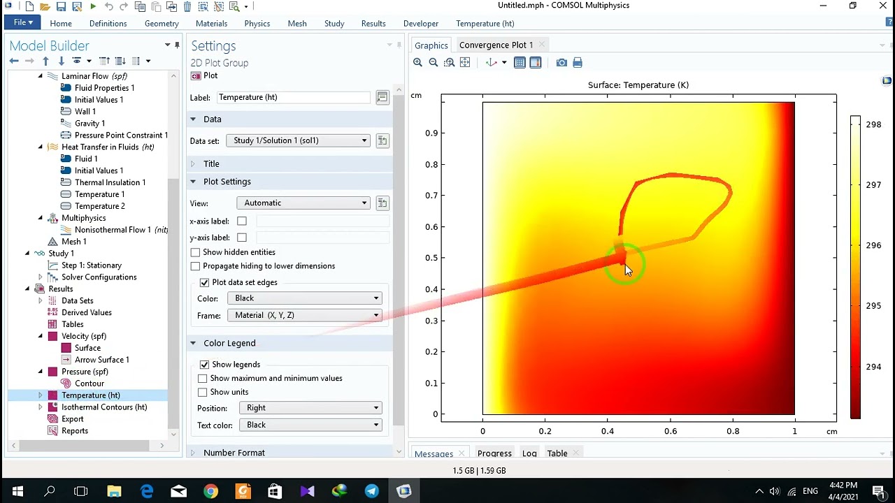 Free Convection in a cavity/ Heat transfer/ Comsol/ CFD/ Computational fluid dynamic/Porous/Chemical