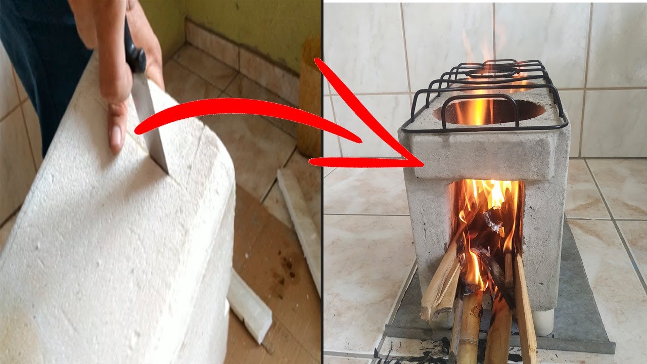 COMO FAZER UM FOGÃO DE LENHA PORTÁTIL FÁCIL,FÁCIL IDEIA COM AREIA E CIMENTO