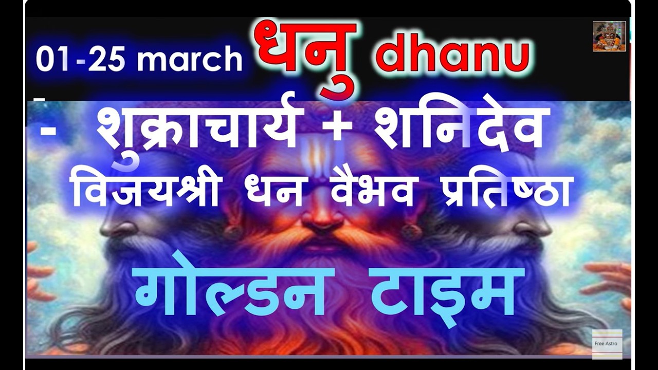 01 March 2026 दैत्यगुरु + शनिदेव गोल्डन टाइम विजयश्री धन वैभव DHANU RASHI SHUKAR RASHI PARIVARTAN