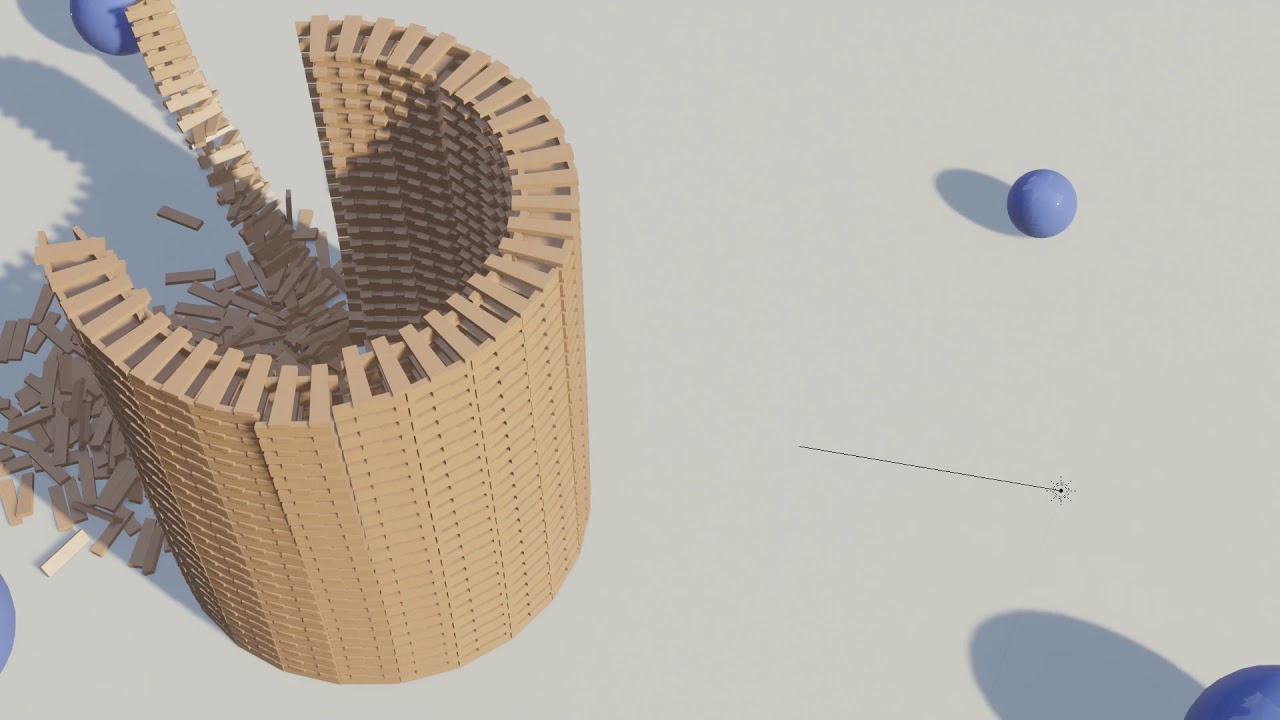 Blender 2.8 Eevee Bullet Physics simulation