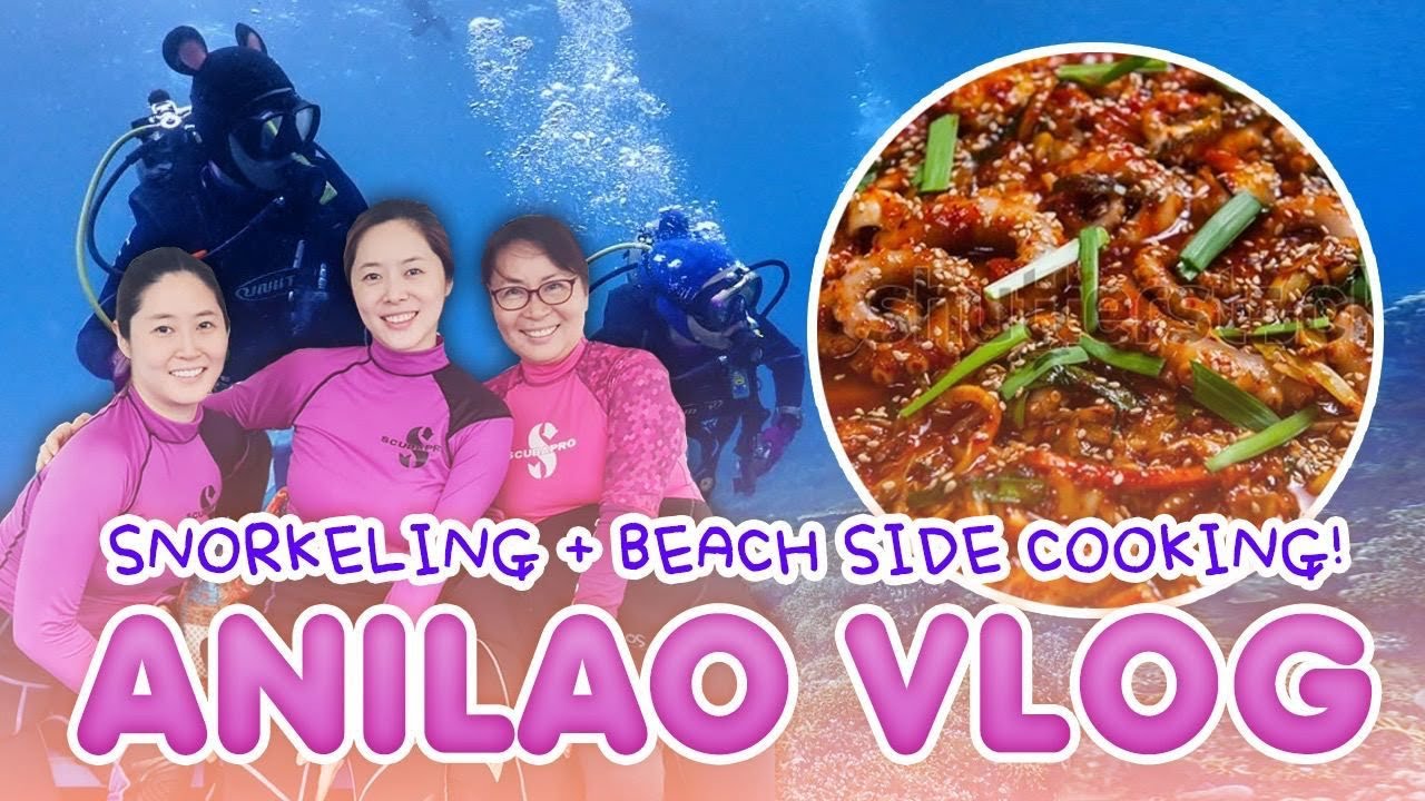Anilao Getaway: Snorkeling + Beach Side Cooking | Nalji Bokkeum (낙지볶음) | Grace Lee TV