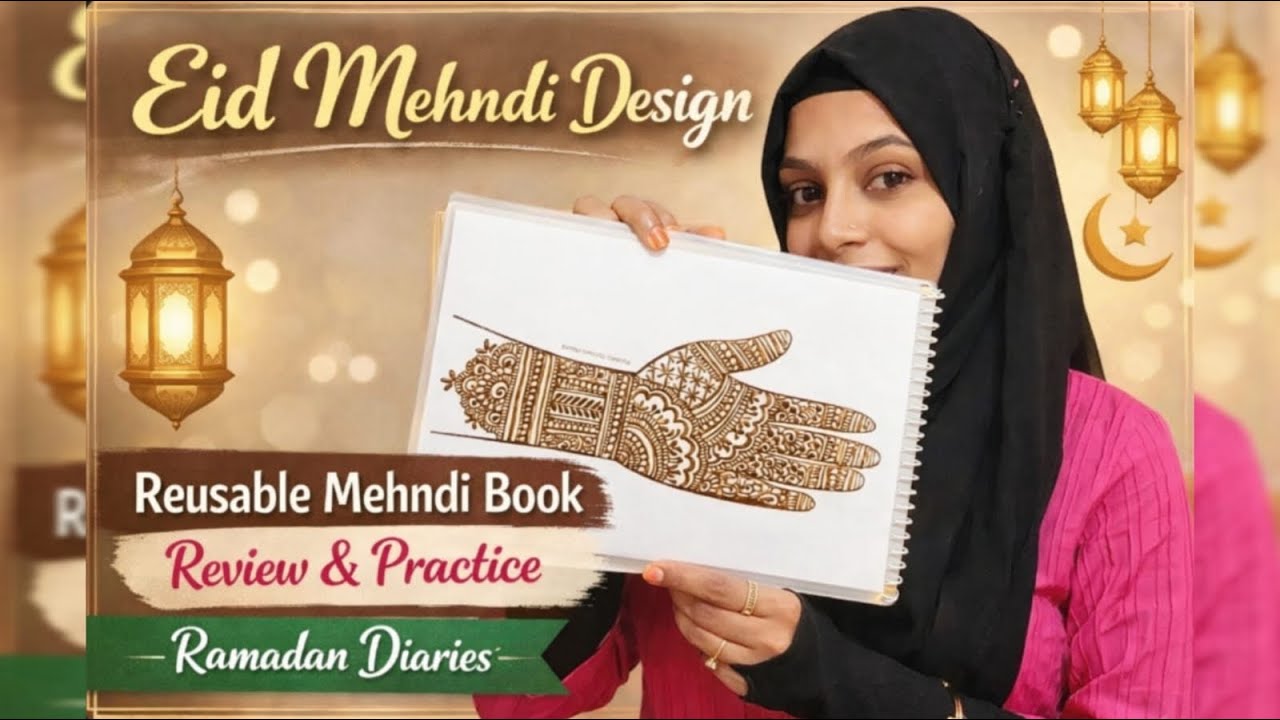 Eid 🌙 Mehndi Design practice ll Reusable Mehndi book Review & Practice ll 