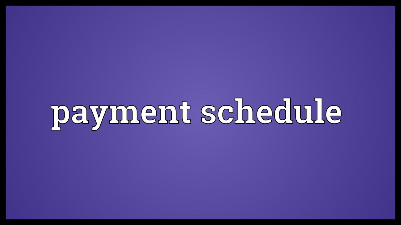Payment schedule Meaning
