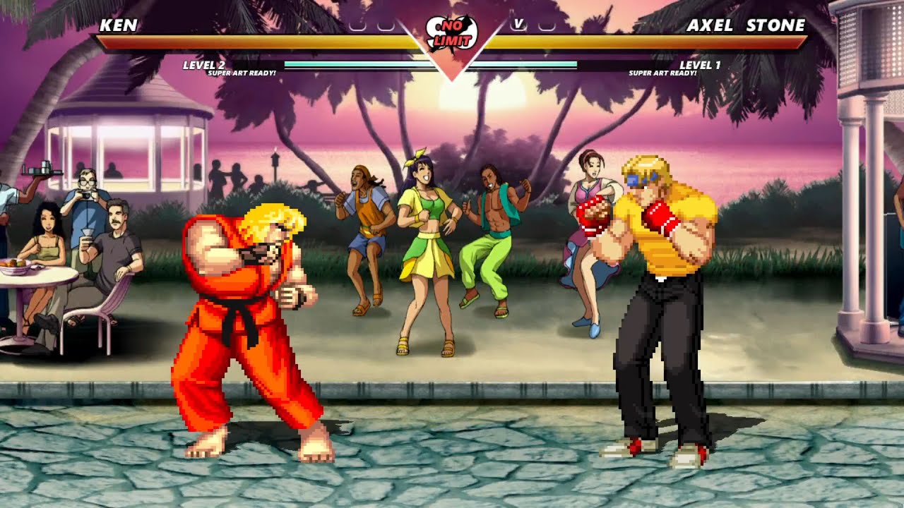 AXEL STONE (Streets of Rage) vs KEN - REQUESTED BATTLE #22- INCREDIBLE INSANE FIGHTING GAMEPLAY