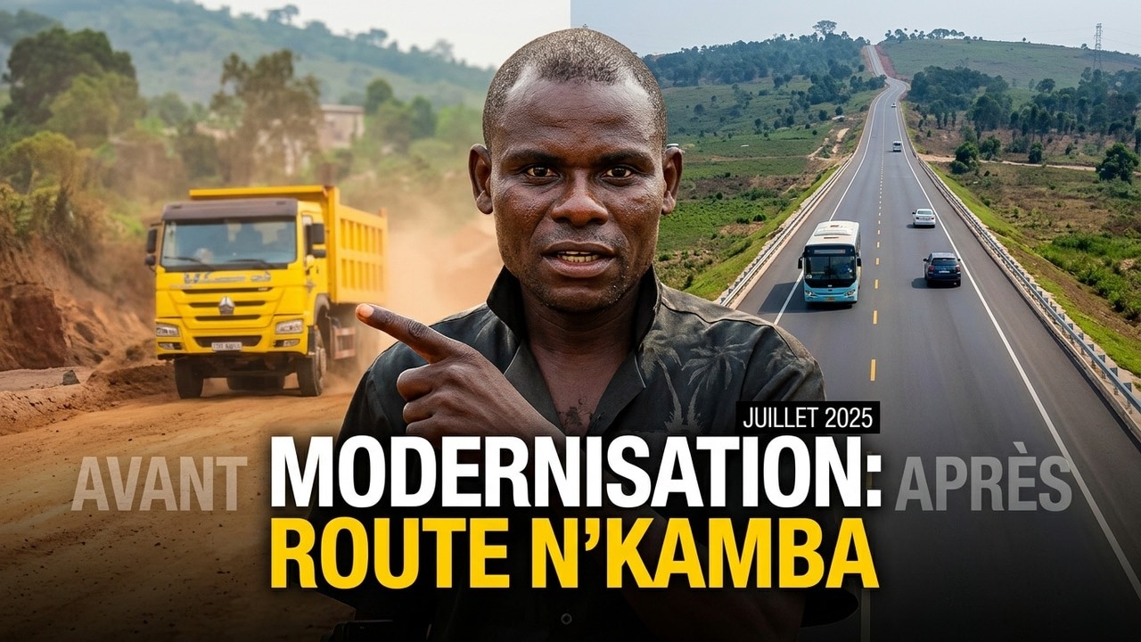 Congo Kongo central  évolution des travaux de modernisation de la Route N'kamba  juillet 2025