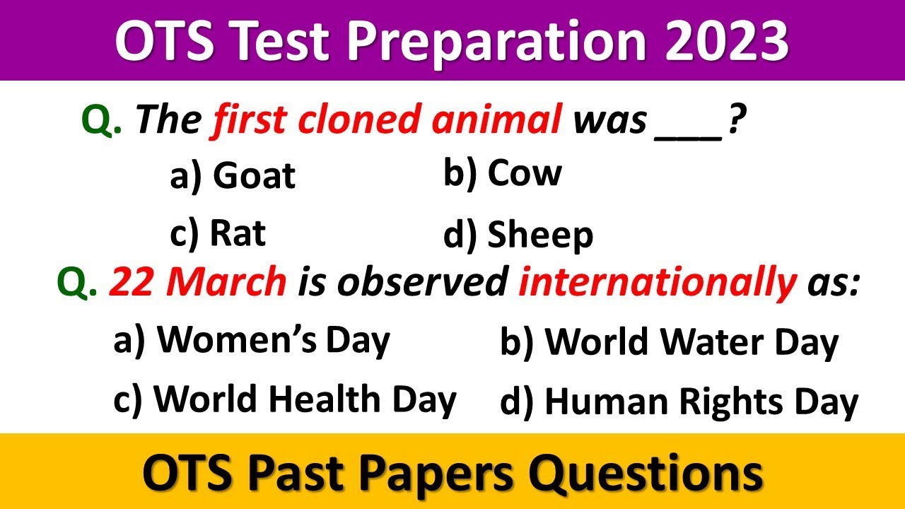 OTS Test Preparation 2023 | OTS Test Preparation | OTS Preparation 2023 | OTS Test Past Papers 2023