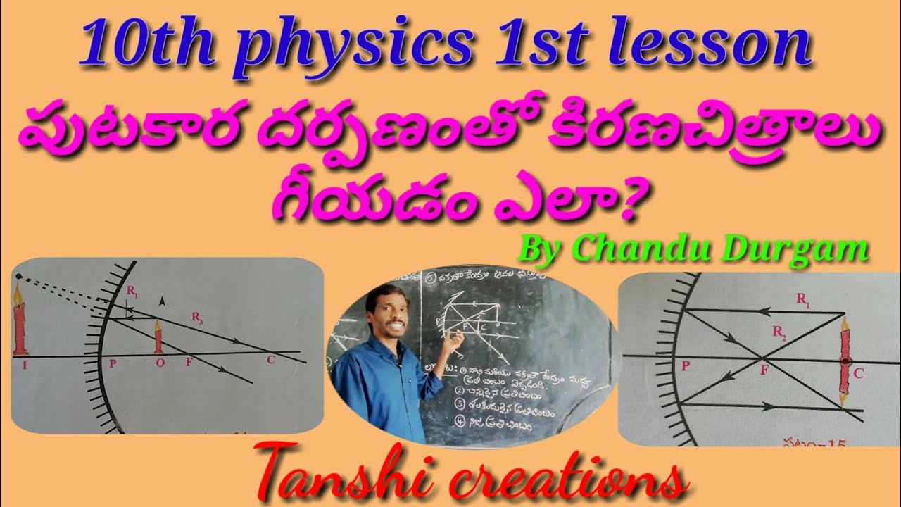 10th physics 1st lesson| పుటకార దర్పణంతో కిరణచిత్రాలు గీయడం ఎలా?|Tanshi creations.