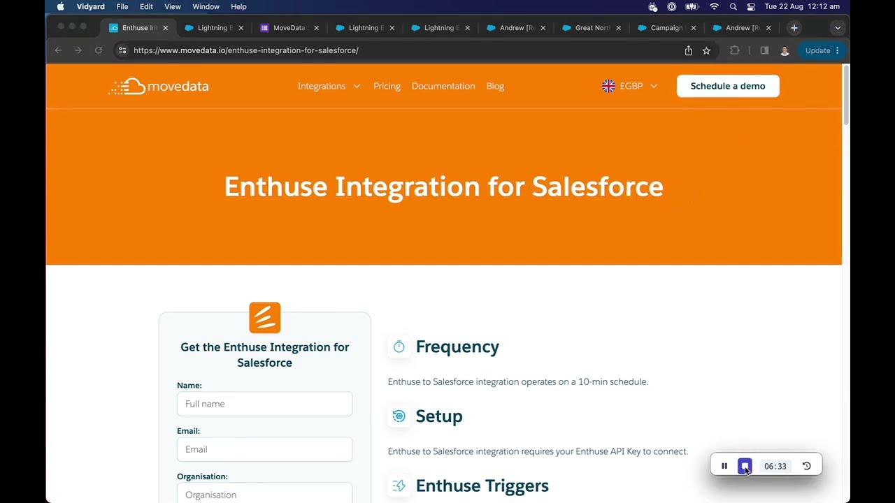 Enthuse to Salesforce Integration