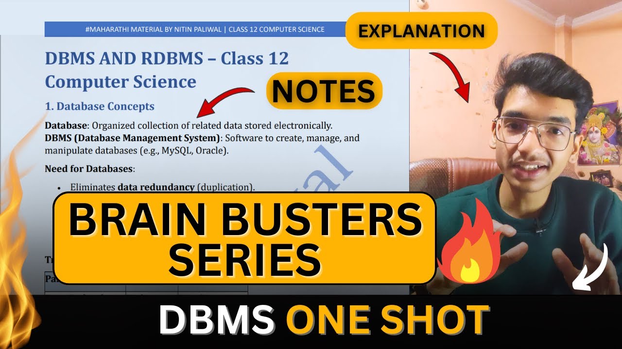DBMS One Shot🔥: Class 12 Computer Science CBSE 2024-25 | Nitin Paliwal #brainbusterseries