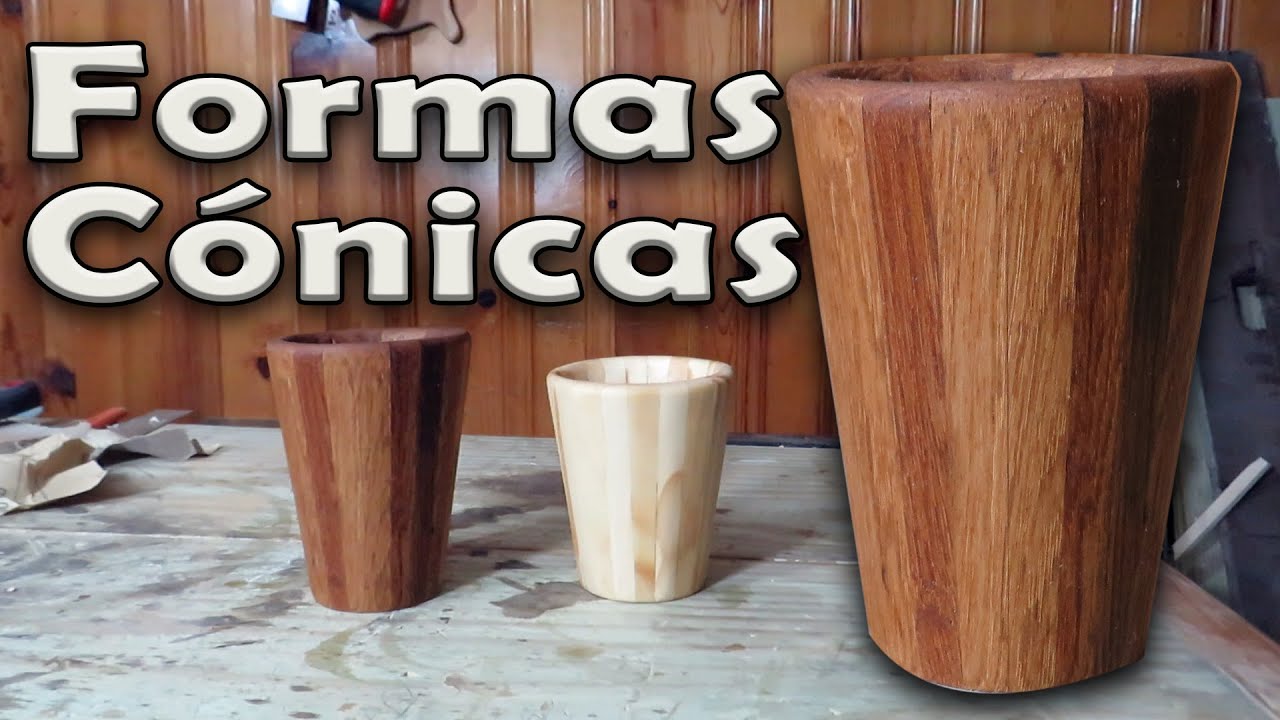 Corte en angulo de 9 grados. Técnica para hacer formas cónicas en madera. Vaso de madera