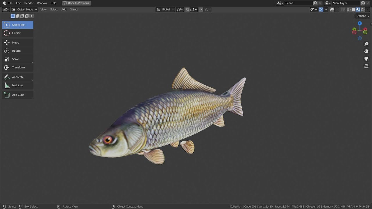 Учебник Blender — Анимация движения рыбы