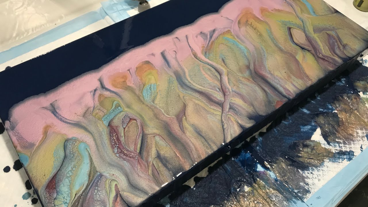 Gorgeous FolkArt Treasure Gold Paints- Beautiful Results!  | Acrylic Pour | Swipe Technique