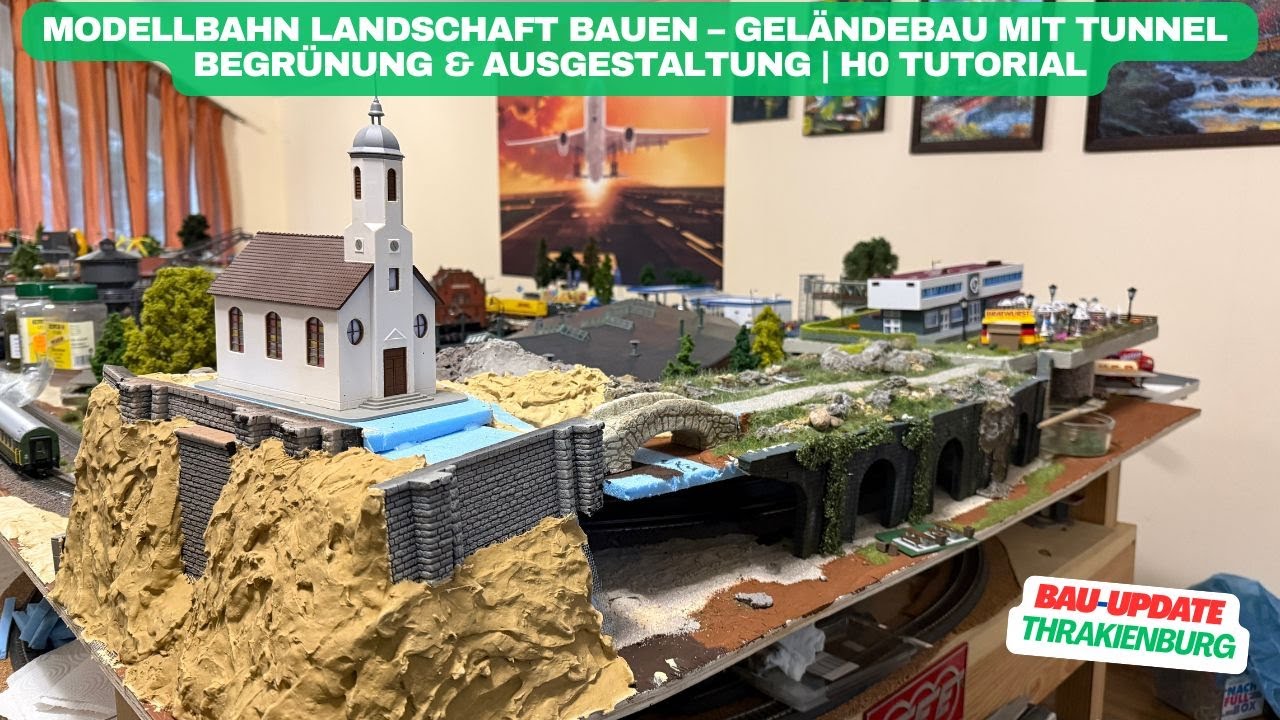 Modellbahn Landschaft bauen – Geländebau mit Tunnel, Begrünung & Ausgestaltung | H0 Tutorial