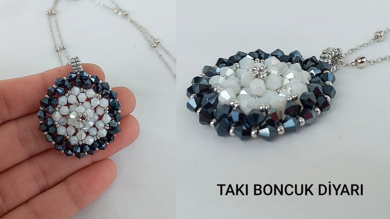 How to make Beaded Pendant/ KRİSTAL BONCUKTAN KOLYE YAPIMI /DİY