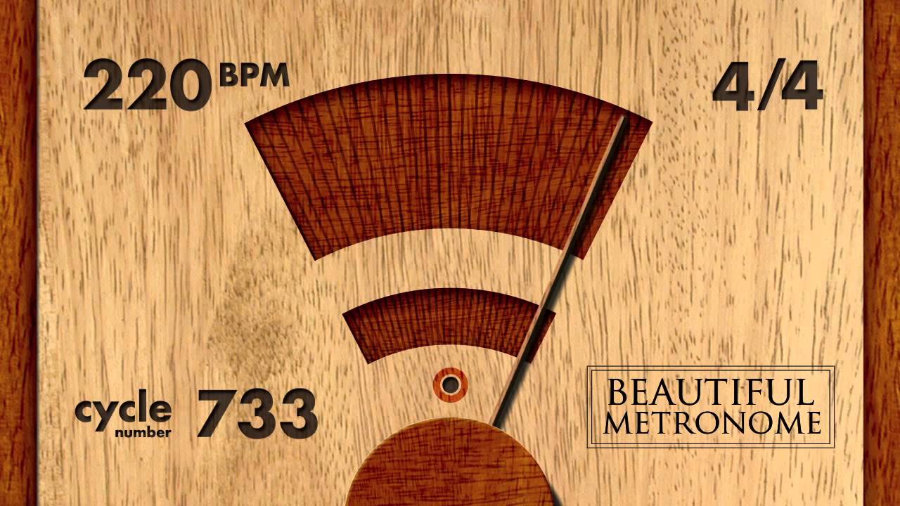 220 BPM 4/4 Wood Metronome HD