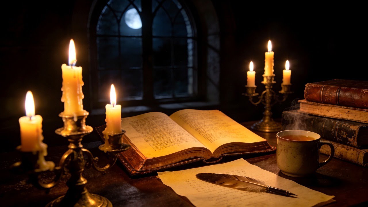 candlelit study at 3 AM | 3 hours deep focus piano | late night dark academia