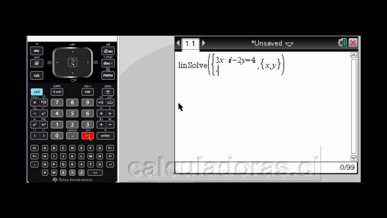 Tutorial TI Nspire CX CAS: Sistema de ecuaciones con números complejos