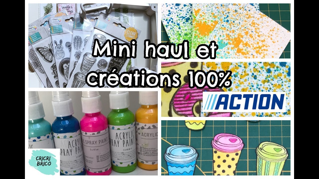 100% ACTION Mini HAUL et TUTO Créations Scrapbooking #8 Café et spray