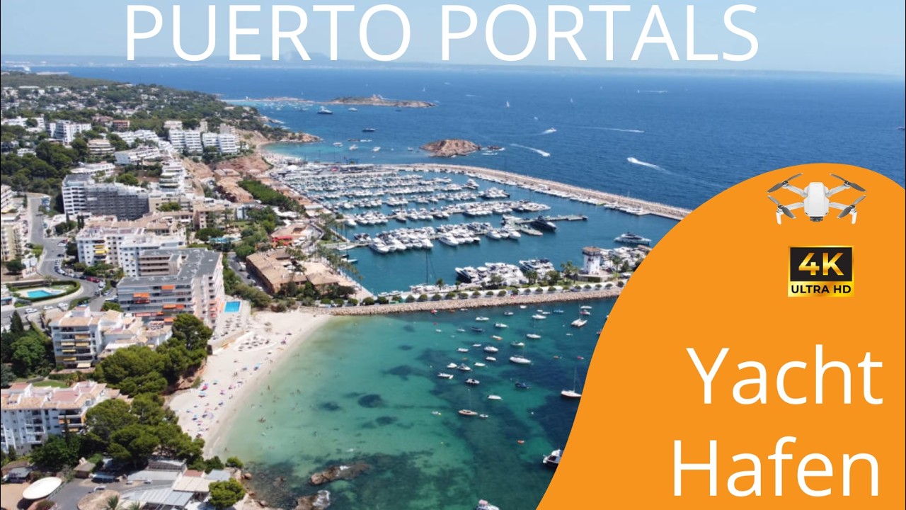 Puerto Portals - Hafen Luftaufnahme Palma Aquarium Mallorca Drohne