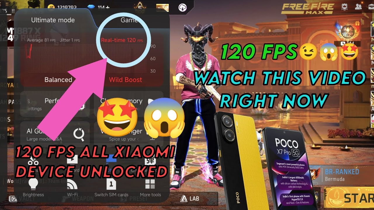 POCO X7 PRO: Finally I Got 120 FPS in FREEFIRE MAX