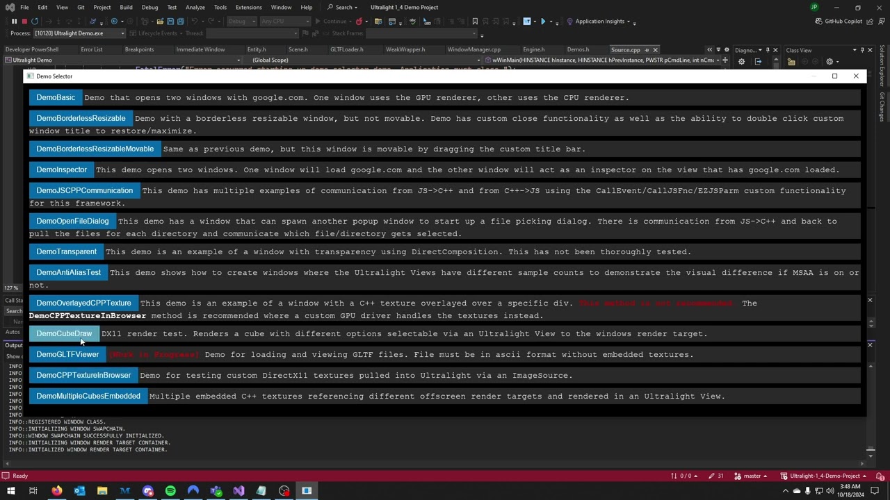 Ultralight 1.4 Demo Framework using D3D11 C++