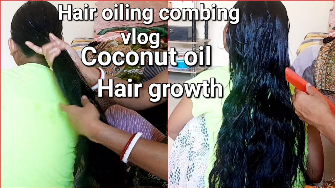 hair oiling combing vlog | coconut oil | hair growth | #reetharealvlog | video