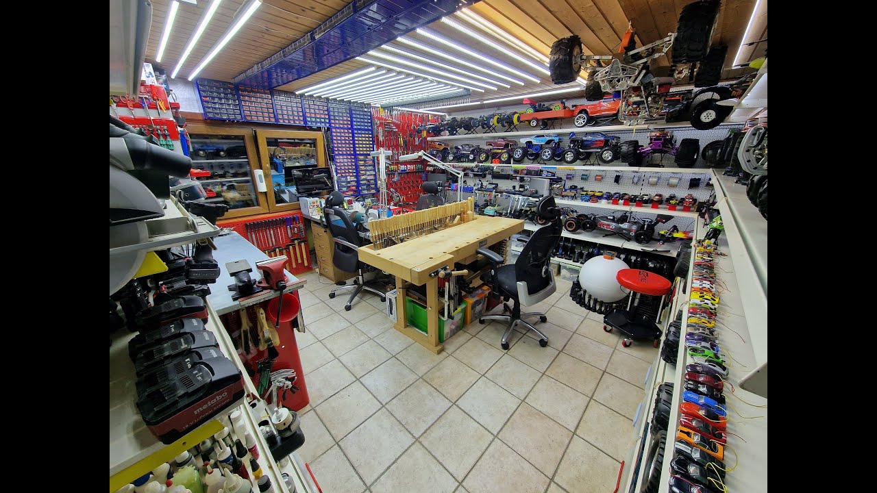 MY Ultimate workshop/lab! Perfectly organized tools, parts and RC models. Metal, wood, electronics.