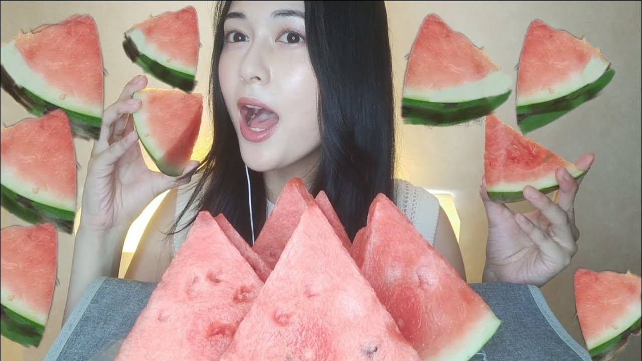 スイカでASMR🍉🔰【咀嚼音/Mukbang/ Eating音】