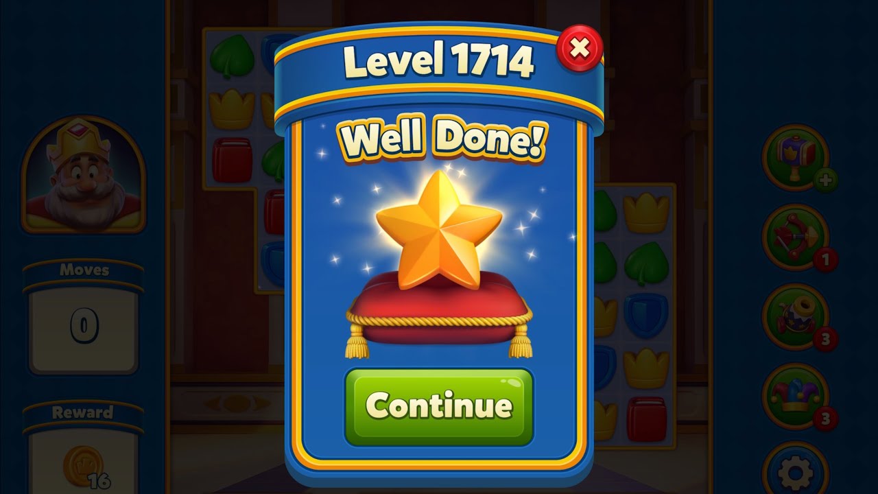 Royal Match - King Robert - Level 1714 (last move clearance)