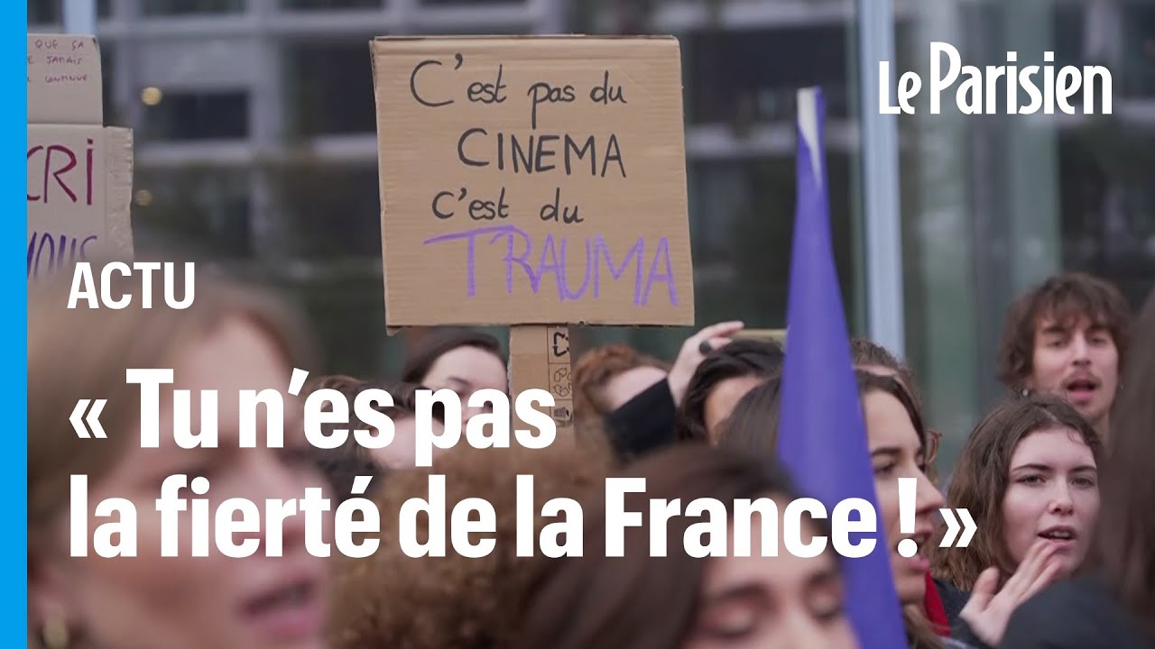 Une manifestation devant le tribunal où devait être jugée Gérard Depardieu pour agressions sexuelles
