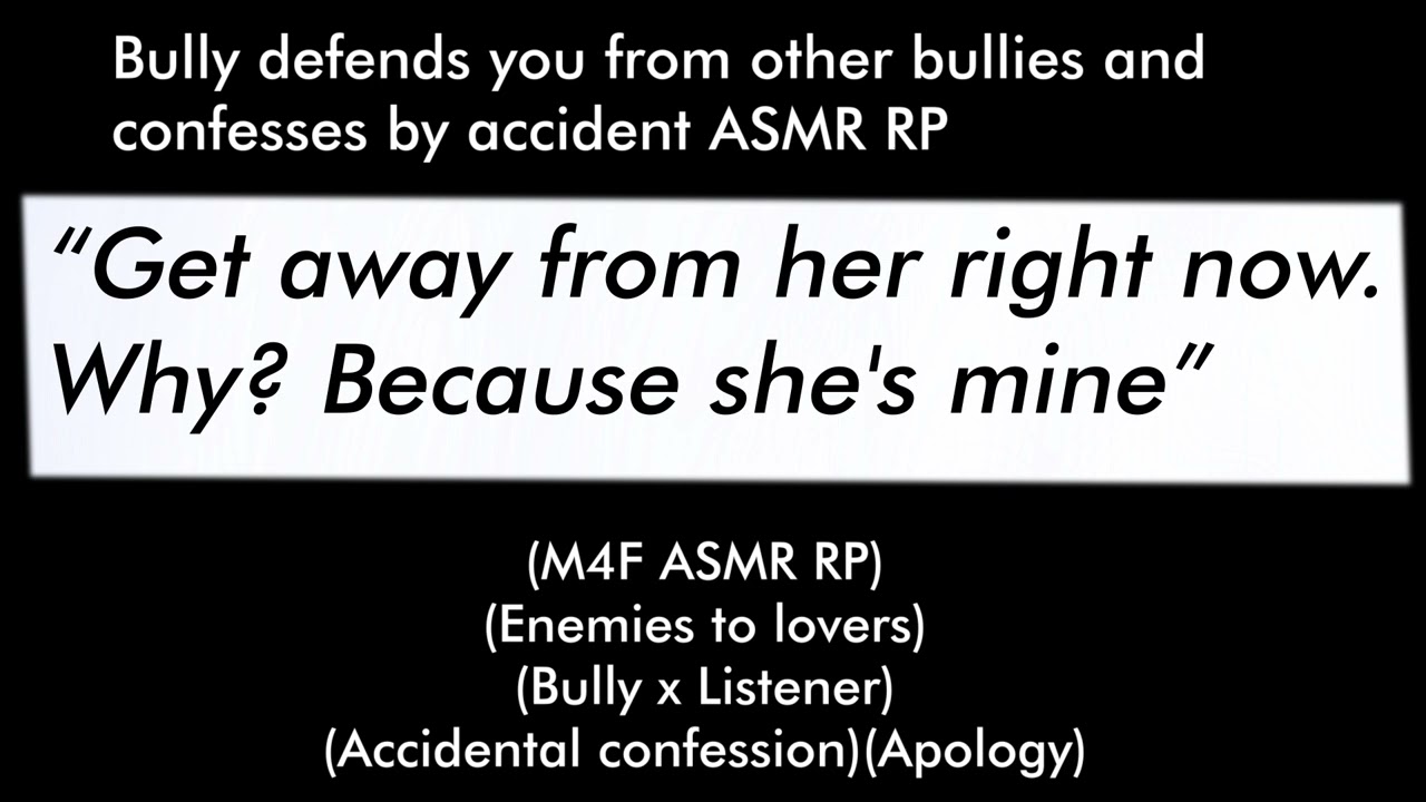 Bully defends you from other bullies and confesses by accident (M4F ASMR RP)(Enemies to lovers)