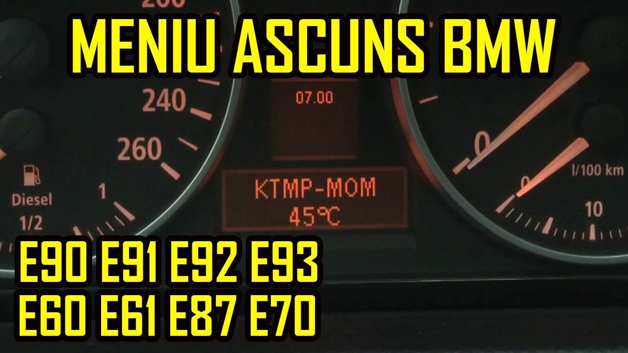 BMW E90 E91 E92 E93 E60 E61 E70 E87 Meniu Secret Ascuns Lista Coduri