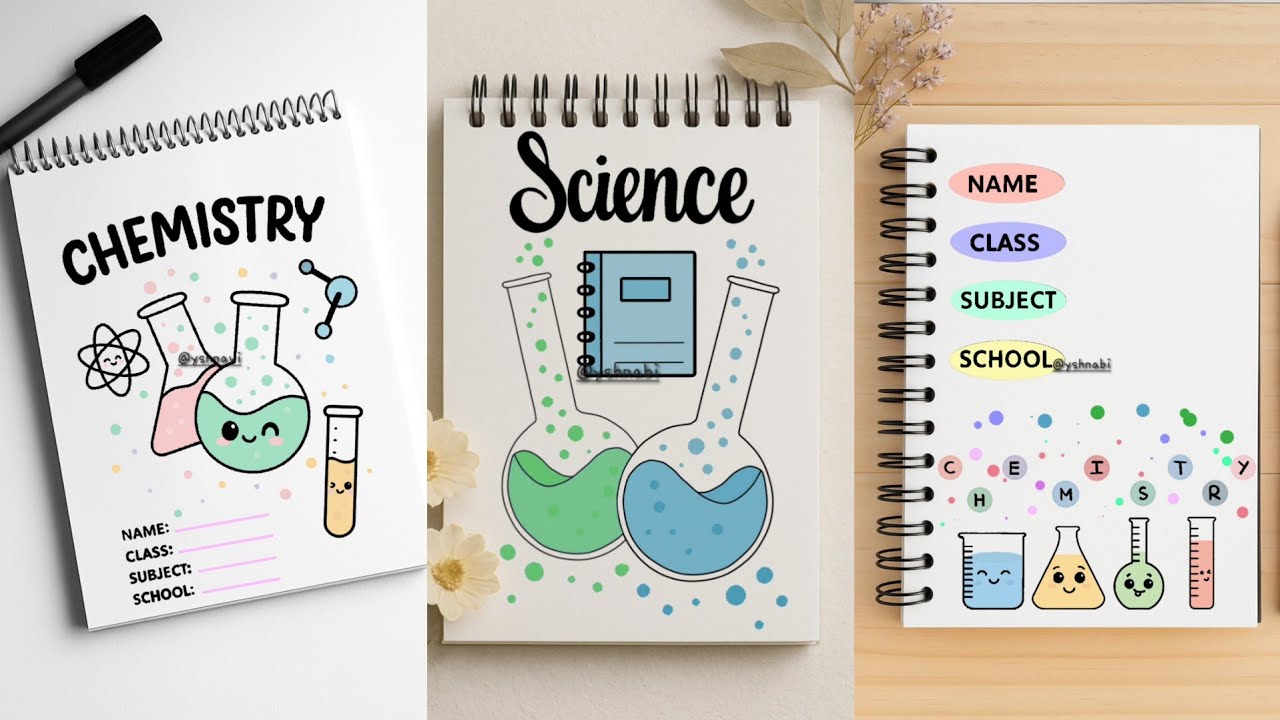 10 chemistry front page design ideas🧪⚗️ #youtube #yshuskorner #chemistry #frontpage #coverpagedesign