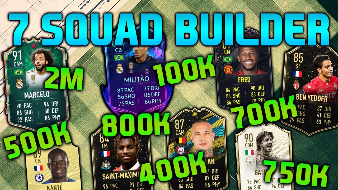 FIFA 20 SQUAD BUILDER 100K 400K 500K 700K 750K 800K 2M HYBRID SQUAD BUILDER FUT CHAMPIONS TEAMS