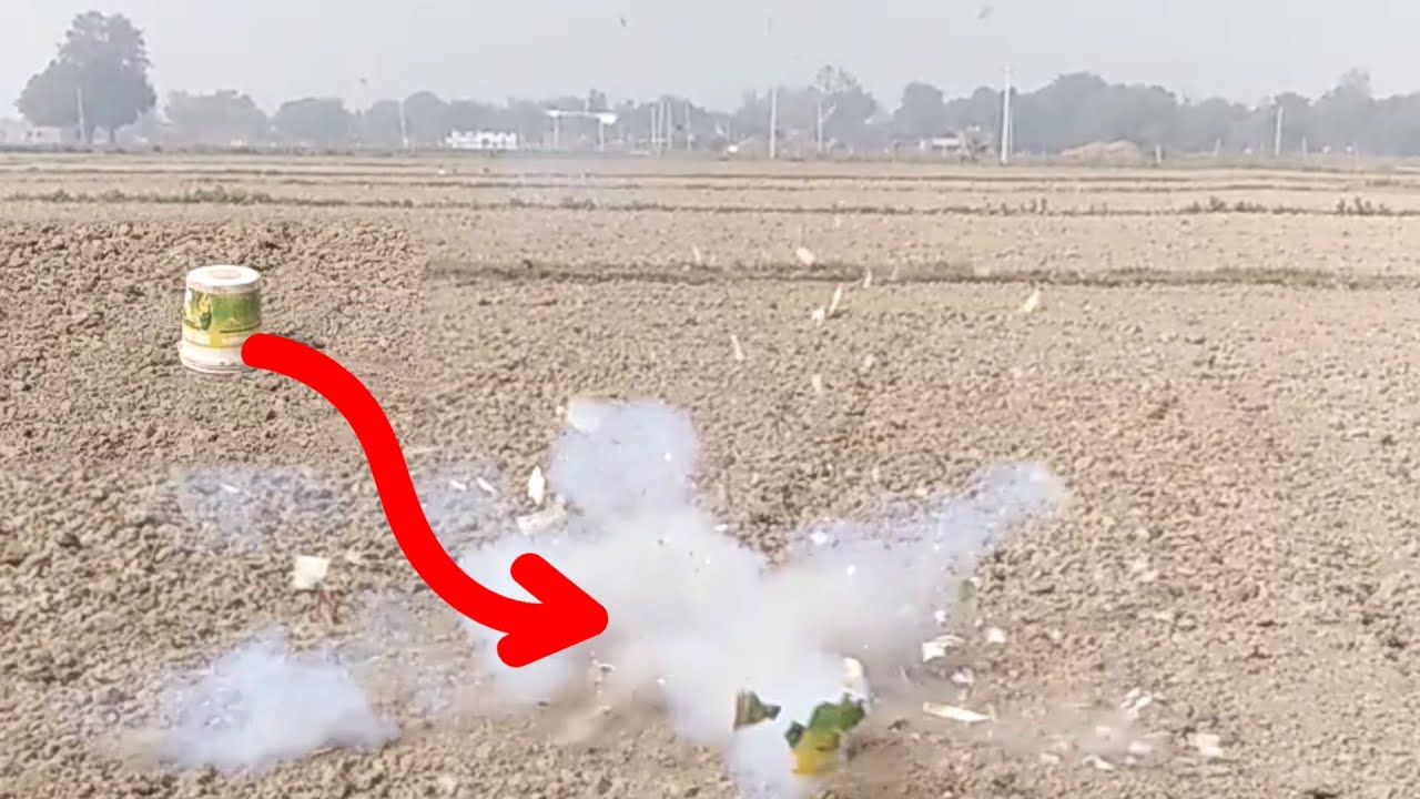 Plastic BUCKET blasting by cracker.