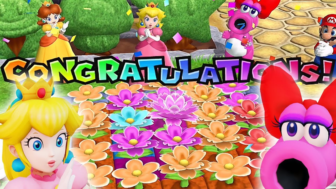 Mario Party 9 Peach vs Birdo vs Daisy vs Mario ◆Garden Battle Master Difficulty #12
