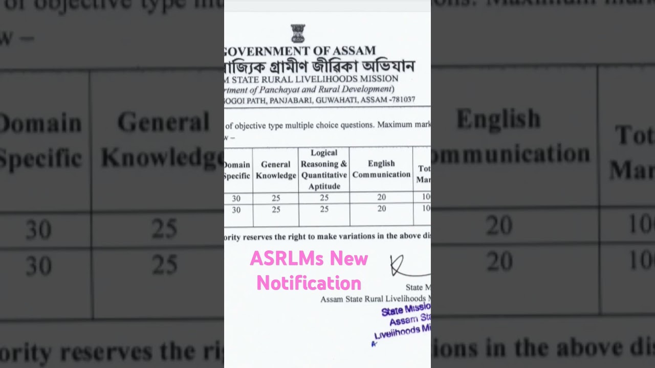 ASRLMs New notification out | Exam date||New syllabus|| #jrg #asrlm#assamgovtjobs
