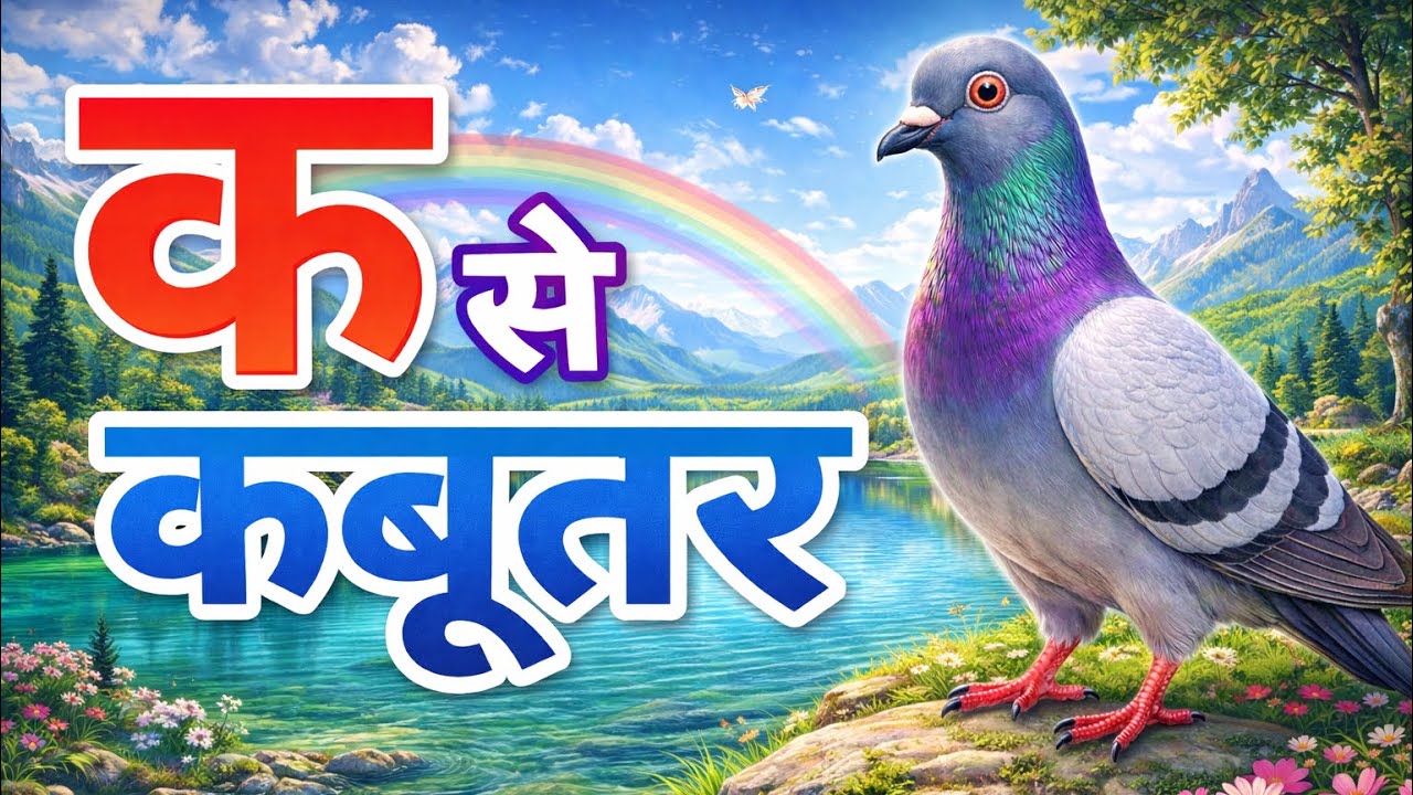 क से कबूतर, अ से अनार a se anaar k se kabutar I Hindi Varnmala I ABCD क से कबूतर अ से अनार, for kids