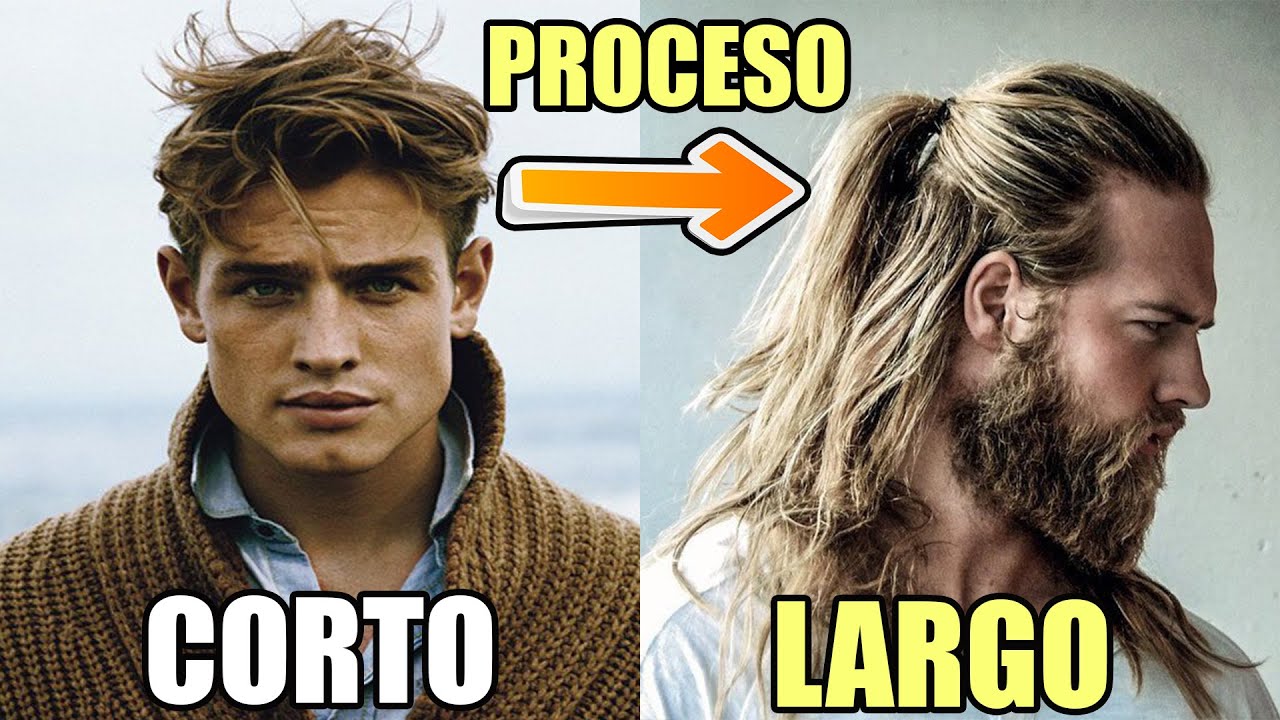 COMO DEJARSE Y PEINARSE EL PELO LARGO HOMBRE | 10 CORTES PARA EL PROCESO