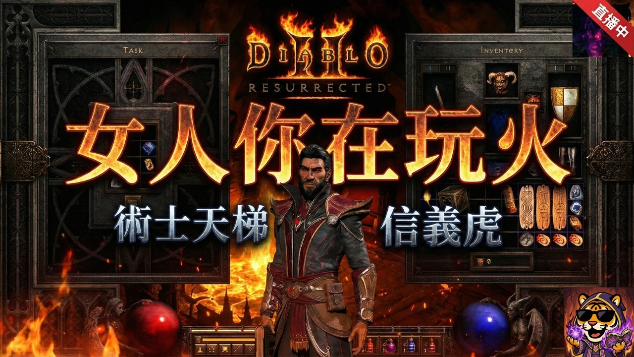 🔴【暗黑破壞神2 D2R】女人你在玩火－落後的天梯拓荒 今天補進度｜ 信義虎 #d2r   #gaming #遊戲直播 #術士