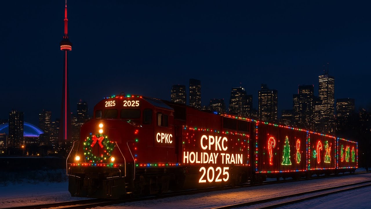 The 2025 CPKC Holiday Train in Toronto, Ontario, Canada (November, 29, 2025)