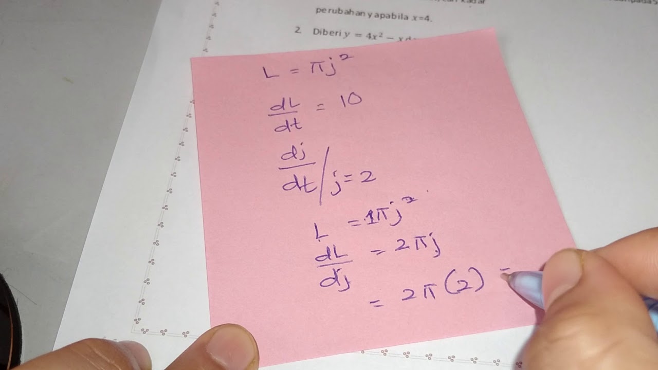 MATEMATIK TAMBAHAN-PEMBEZAAN-KADAR PERUBAHAN-VIDEO 2